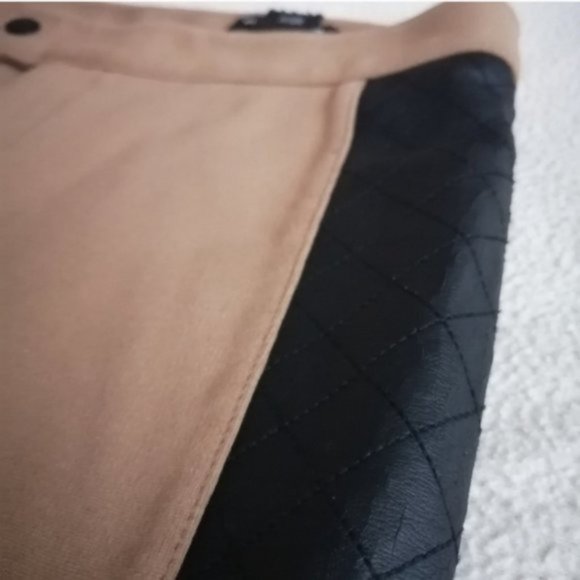 Club Monaco Tan Skinny Pants with Faux Leather Detailing - Picture 11 of 15